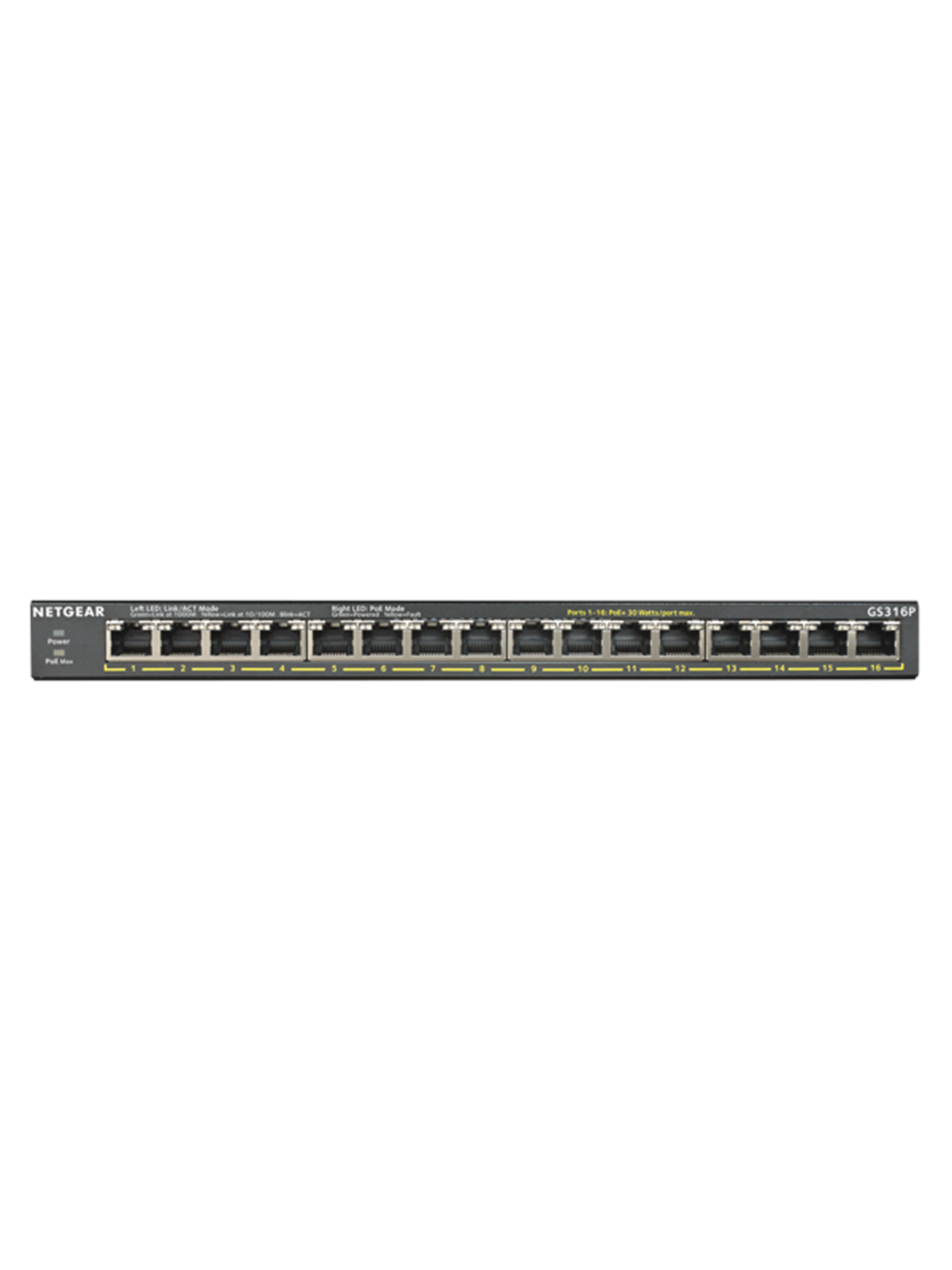 Netgear GS316P-100EUS Unmanaged 16-Port PoE Gigabit Ethernet Switch