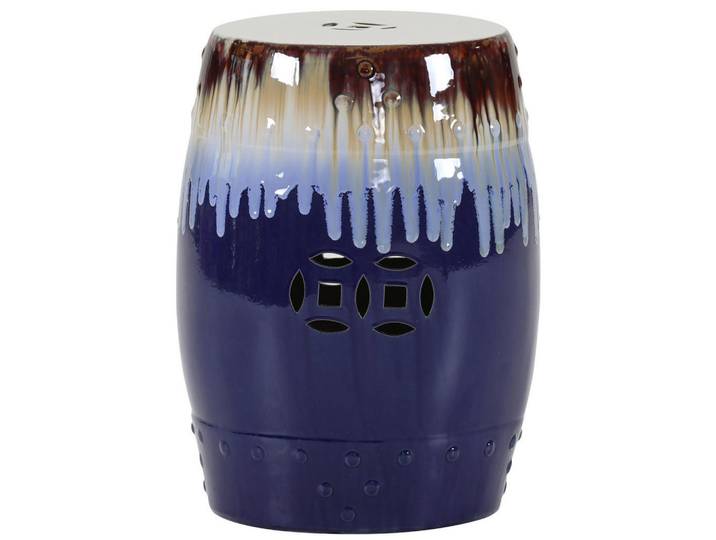 Landscape Beistelltisch, Blau, Braun, Keramik, 33x45x33 cm, Wohnzimmer, Wohnzimmertische, Beistelltische