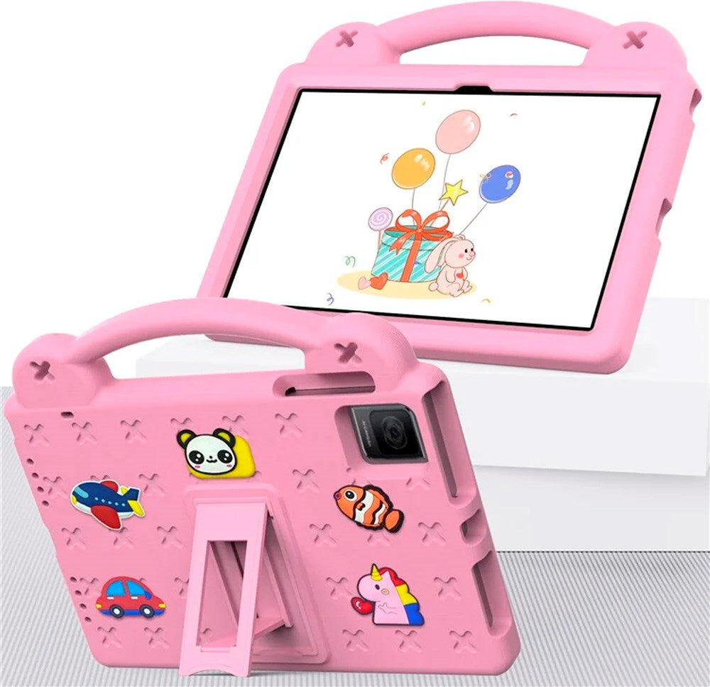 EIDERWOOD TCL Tab 10 Gen 2 / T-Mobile REVVL TAB Børne Cover m. Læseholder & Tegneholder - Pink
