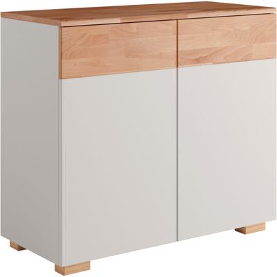 Kommode OTTO HOME "Citra teilmassiv", grau (kernbuche und grau), B:90cm H:80cm T:40cm, Sideboards, Kommode, Breite 90cm,moderne grifflose Optik mit push to open Funktion
