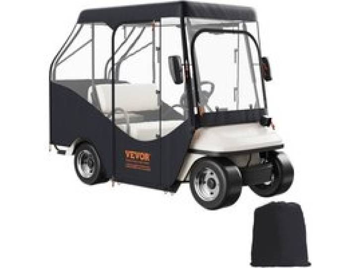 VEVOR Transparent Golfwagen Regenabdeckung 4-Personen-Golfwagenabdeckung 152 x 110 cm, 420D-Polyester Wasserdicht, Tragbar, Fahrbar, Aufbewahrungsabdeckung für Golfwagen Passend für EZGO TXT Golfwagen