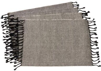 Saro Lifestyle Tassel Design Jute And Cotton Table Mats (Set of 4)