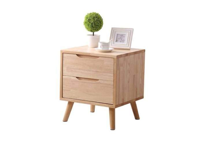 Schlafzimmer-Nachttisch Nordischer Minimalistischer Schlafzimmer-Nachttisch 45*40*50cm, Holzmaterial, Wohnzimmer-/Büromöbel-Aufbewahrungsschrank, Doppelschubladen