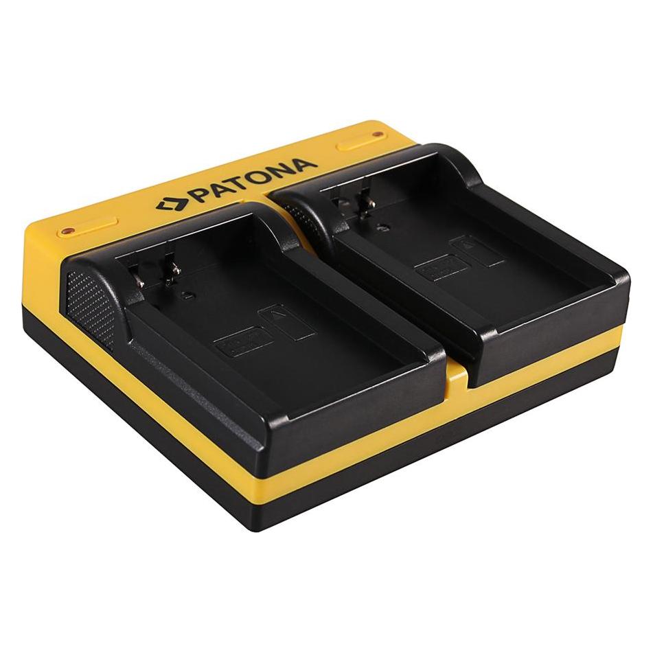 Patona Dual Ladegerät f. Garmin P11P15-04-N02 Montana 600 650 600 Moto 650 t inkl. Micro-USB Kabel (Kamera Akku Ladegerät) (33388180)