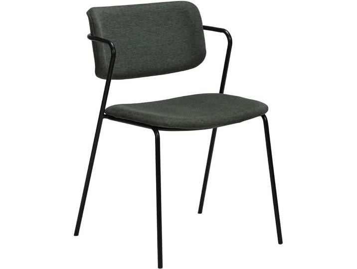 DAN-FORM Stuhl 2er-Set Zed grün/schwarz Stoff