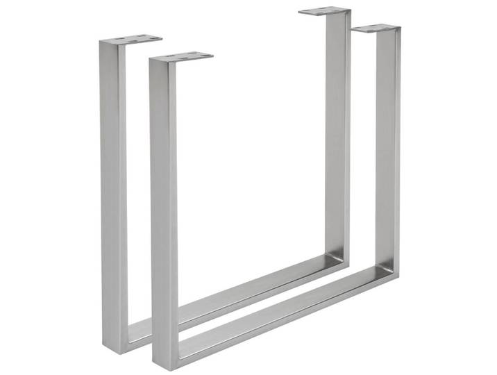 Valdera Tischgestell, Edelstahlfarben, Metall, 2-teilig, Flachrohr, U-Form, 7.5x72x78 cm, Esszimmer, Esstische, Tischsysteme, Tischgestell