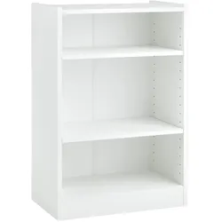 COSTWAY Bücherregal 3 Ebenen Stehende Regale Regal mit verstellbaren Regalen für Wohnzimmer Schlafzimmer Studie 30 x 50 x 75 cm Weiß