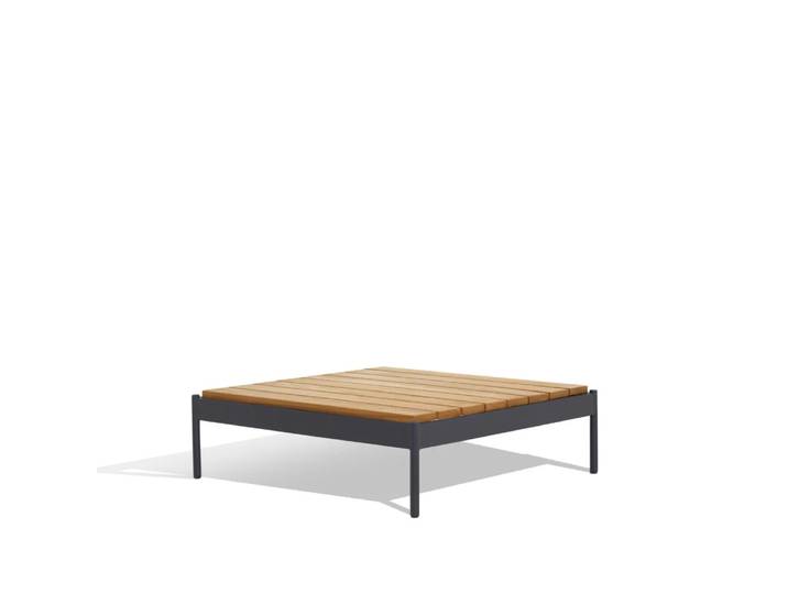 Skargaarden Lidö Couchtisch Teak, dunkelgrauer Aluminiumrahmen