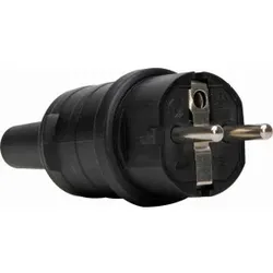 Kopp 170016043 TPE-Schutzkontaktstecker, mit Knickschutz, Schutzart IP20, Farbe: schwarz  - 10 Stück
