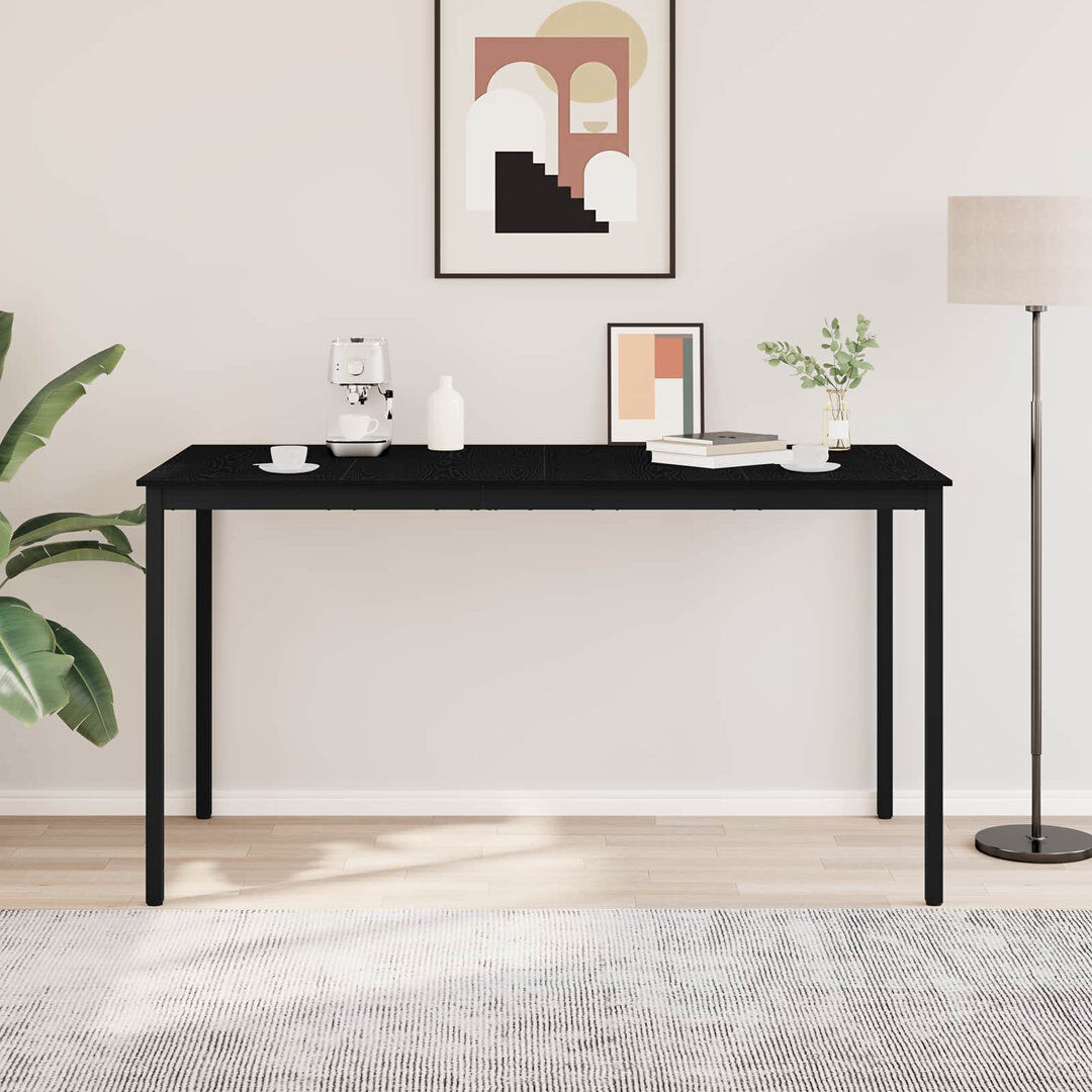 Ebern Designs Standing Bar Table Engineered Wood Black 105cmH x 200cmL x 100cmW