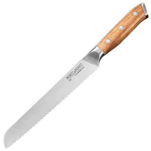 Moritz&Moritz Brotmesser 5782, 20 cm Edelstahlklinge mit Wellenschliff und Akazienholzgriff