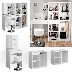 Vicco Schminktisch Frisiertisch Schminkkommode Isabelle + Hocker Beistellschrank