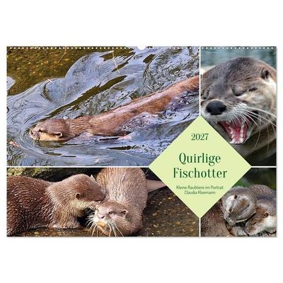 Quirlige Fischotter (Wandkalender 2027 DIN A2 quer), CALVENDO Monatskalender