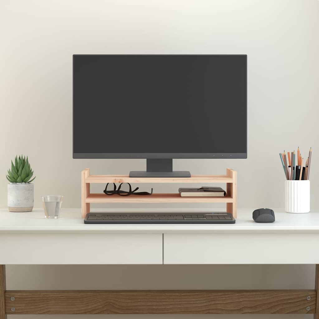 vidaXL Support pour moniteur 50x27x15 cm Bois de pin solide