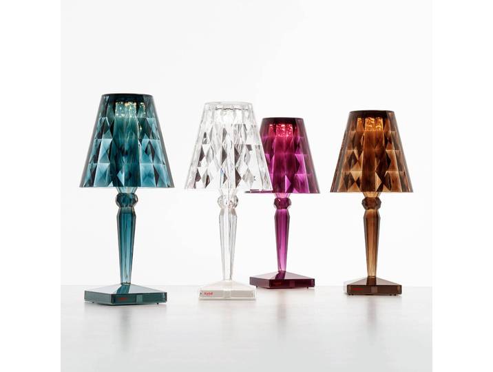 Kartell Designer Tischlampe Big Battery, blau, Kunststoff, Design, Tischlampe