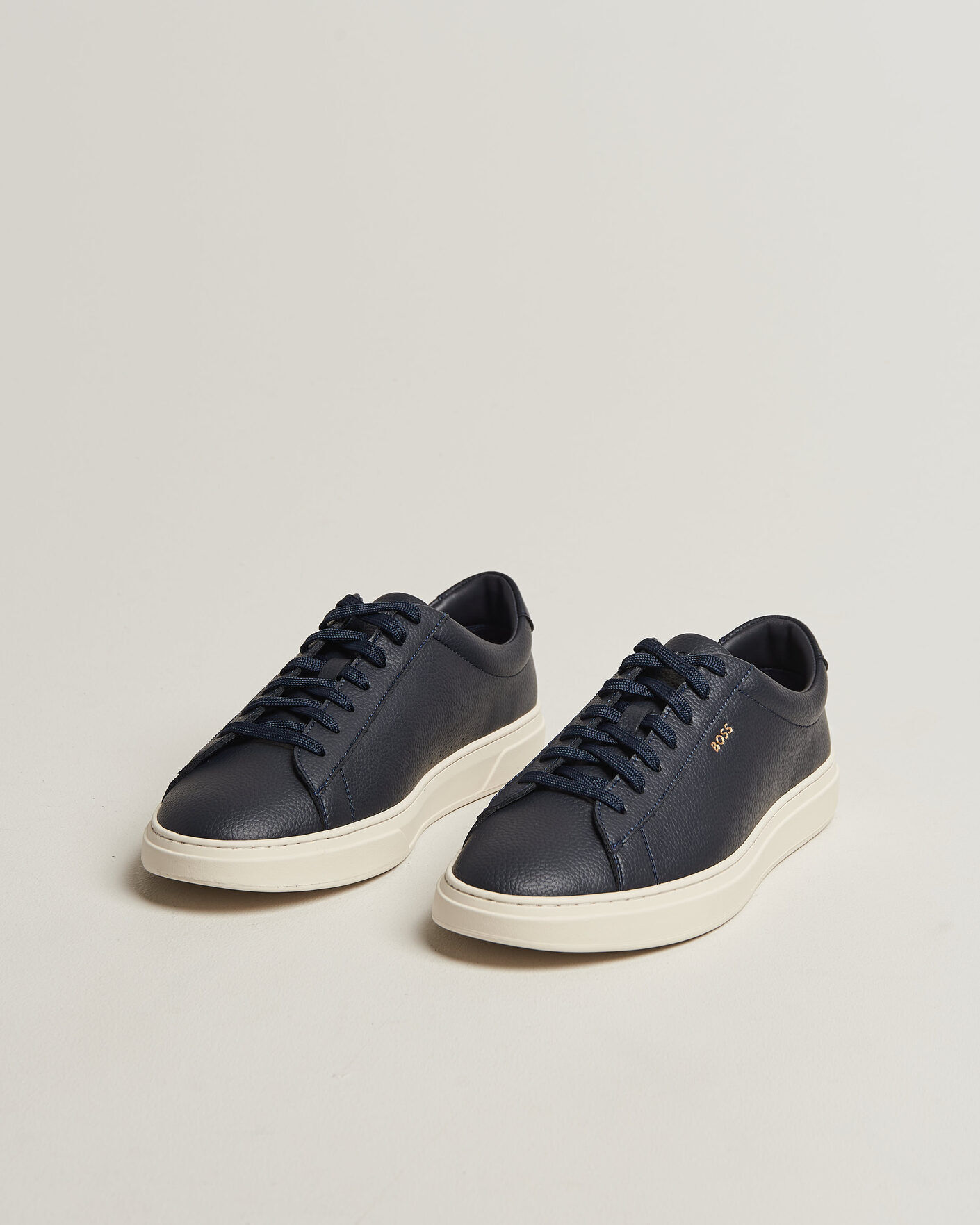 Boss BLACK Kieran Grained Leather Sneaker Dark Blue men 41 Blå
