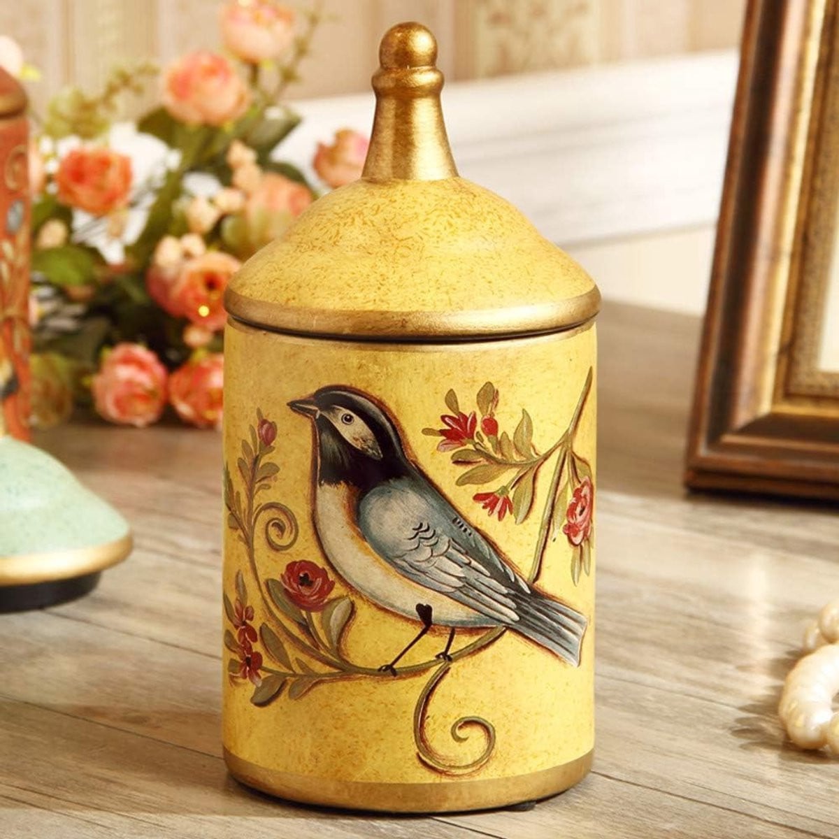 Decoratieve Gele Keramische Snoeppot - 10 x 22 cm