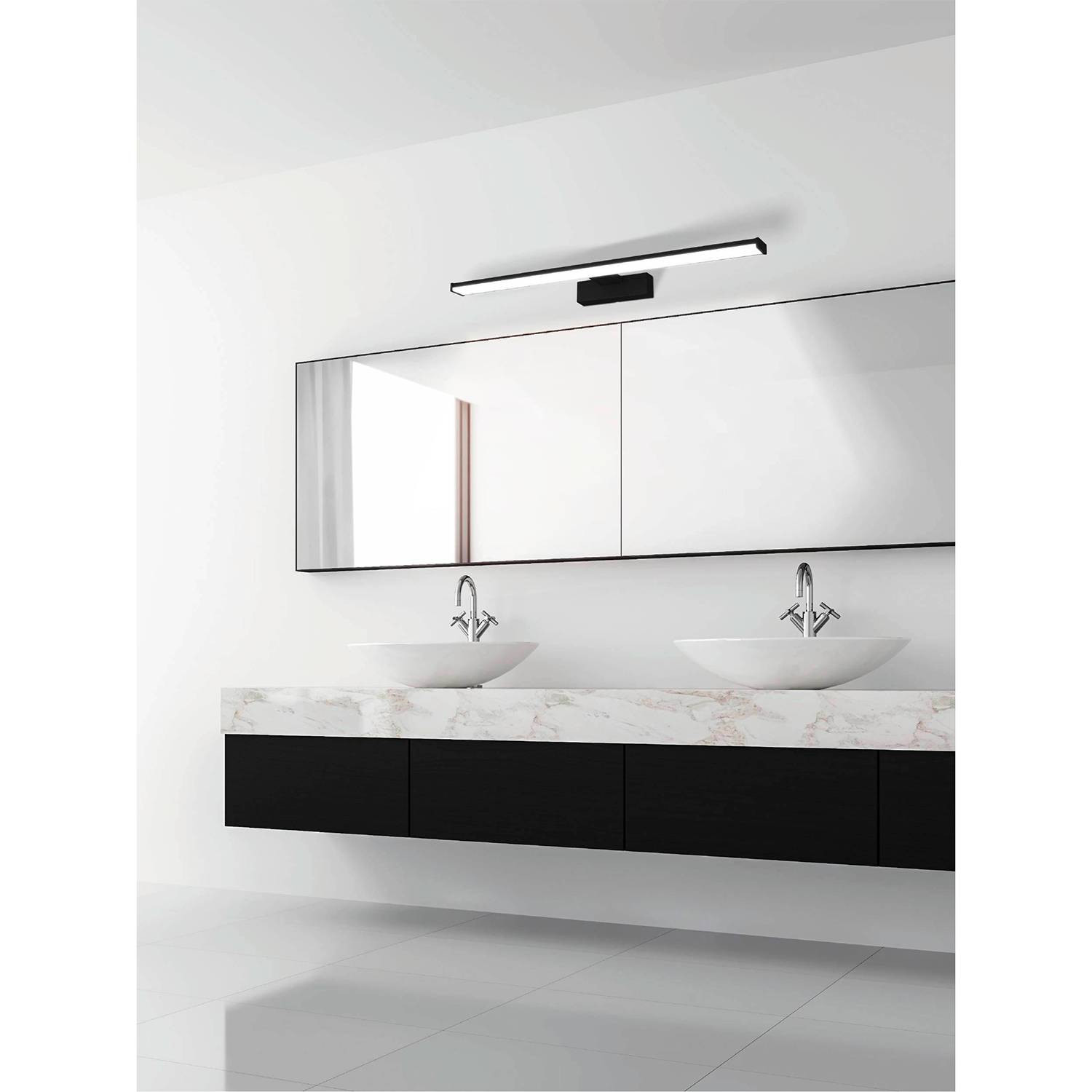 Eglo Pandella 1 LED-spiegellamp voor badkamer - Zwart - 60 cm