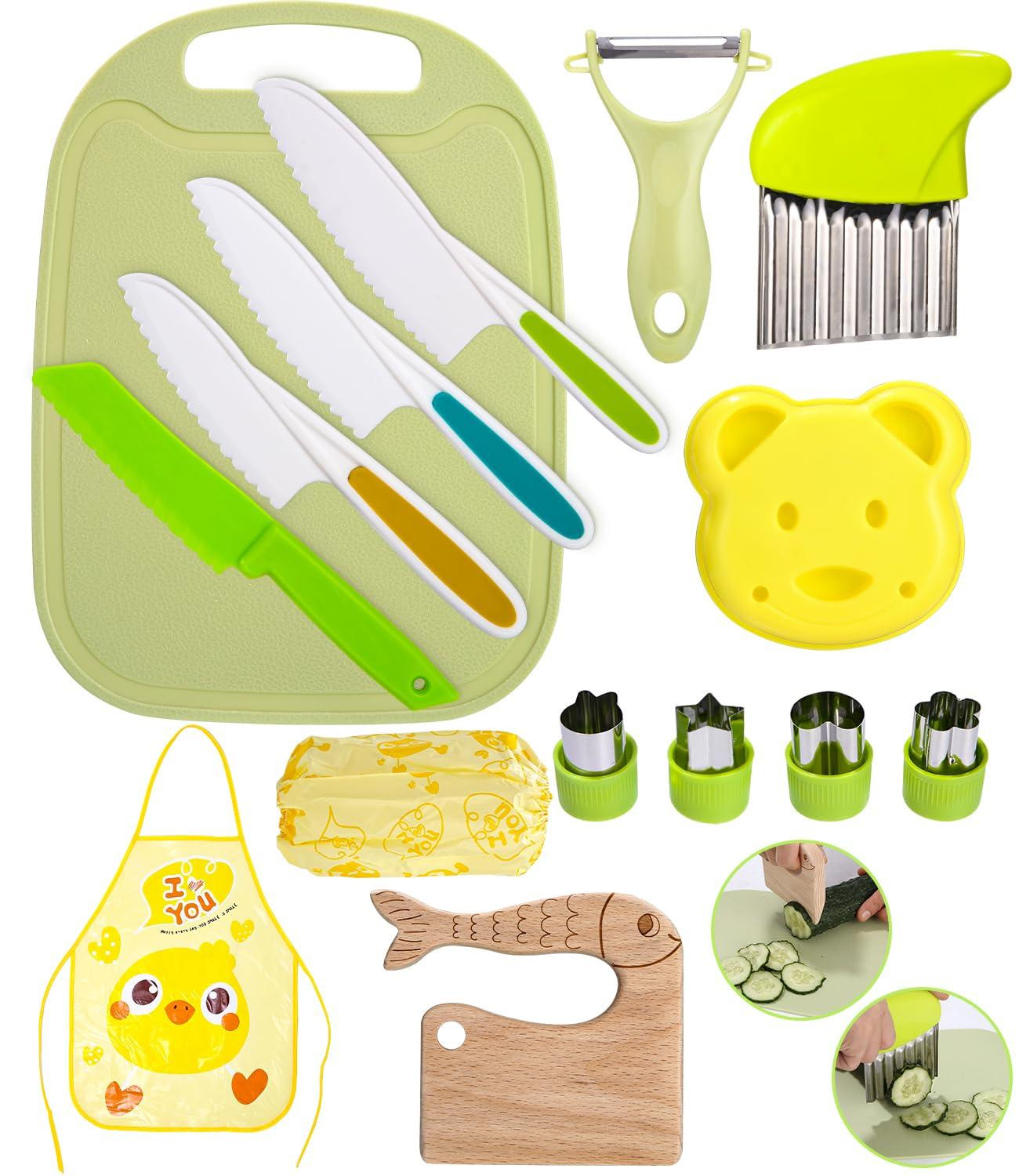 Dripio Kindercookset, 16-delig, met houten mes en accessoires