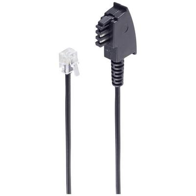 Shiverpeaks Telefon (analog) Anschlusskabel [1x TAE-F-Stecker - 1x RJ11-Stecker 6p4c] 6 m Schwarz