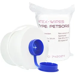 Set M-TEX-WIPES Petsorb Vliesrolle und Spendereimer Rolle à 60 Tücher