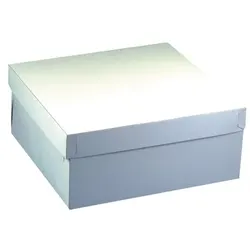 Papstar 5 X 10 Tortenkartons, mit Deckel, Pappe eckig 30 cm x 30 cm x 10 cm weiss