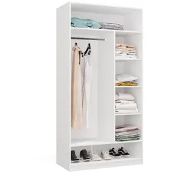 Garderobenschrank OPENO 1W6P WEISS Modular Regal mit Kleiderstange Regalböden Schlafzimmer