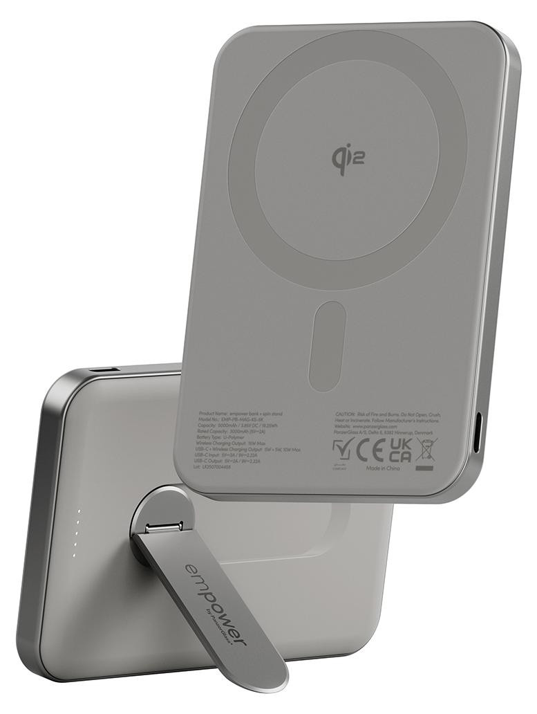 PanzerGlass Powerbank met Spin Stand, 5000mAh, Titanium