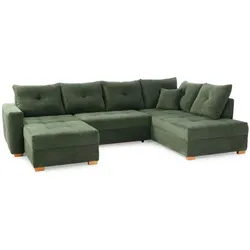 Wohnlandschaft mit Funktion Abby Cord Grün