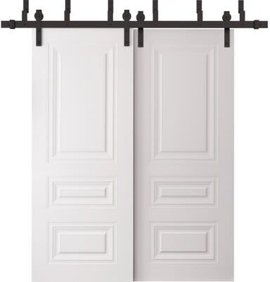SARTODOORS Basic 9233 White Wood Barn Bypass Doors