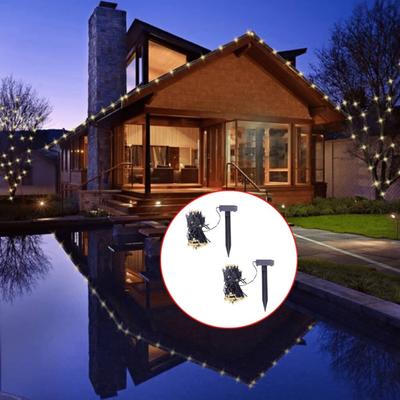 vidaXL Solarbetriebene LED-Lichterketten 2 Stk. Warmweiß