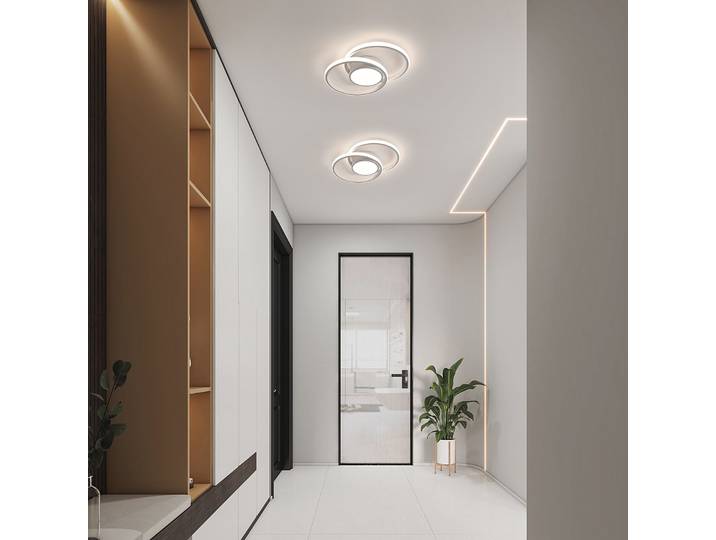 Plafonniers LED blancs modernes 40W, lampe de plafond ronde pour chambre à coucher, couloir, balcon, couloir, dimmable 3000K-6500K, télécommande