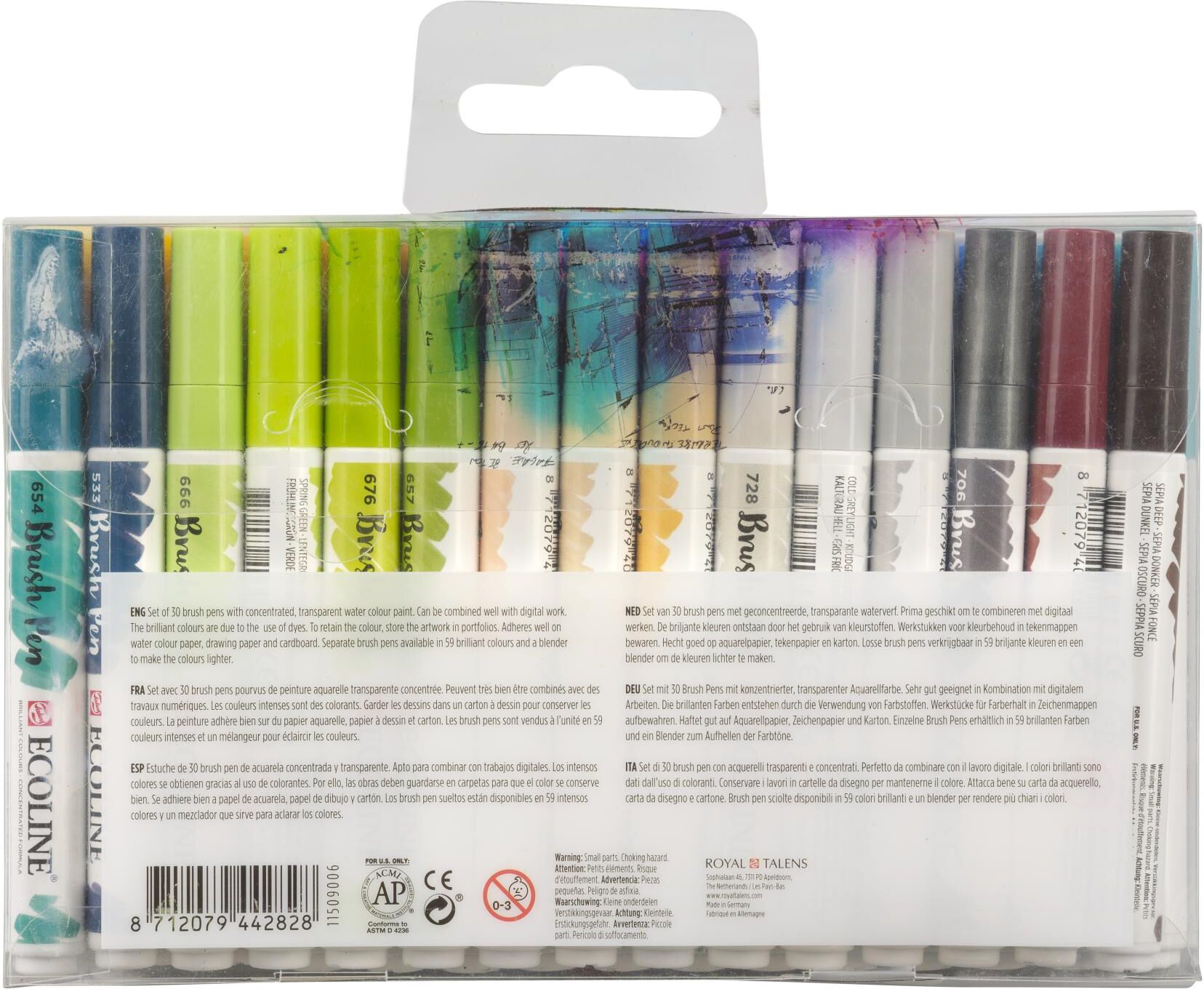 Faserstift TALENS "Ecoline Basic Add", bunt, Kunststoff, Stifte, Faserstift, Verwischbar bunt Einheitsgröße