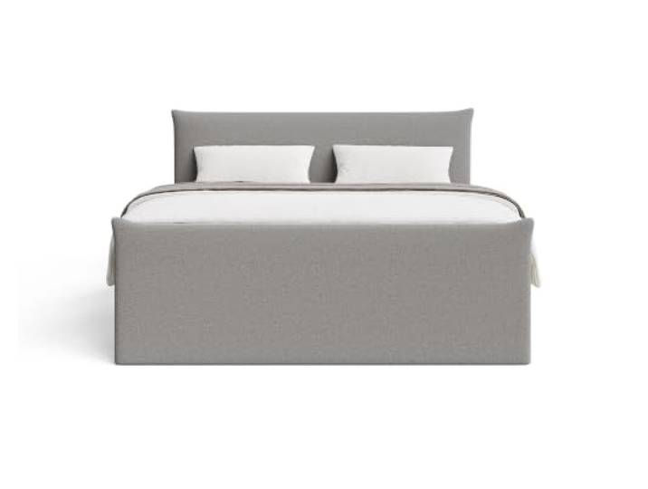 Chilly. Möbel Design Bett Liva - Komfort Boxspringbett mit Bettkasten, Matratze und Topper - 200x200 cm - Bouclé Dunkelgrau