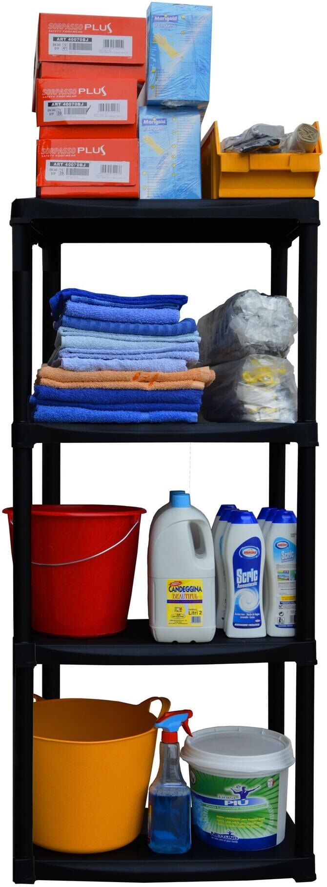 Regal "ArtPlast Regal T60/4", schwarz, B:60cm H:133cm T:30cm, Kunststoff, Regale, Regal schwarz B/H/T: 60cm x 133cm x 30cm