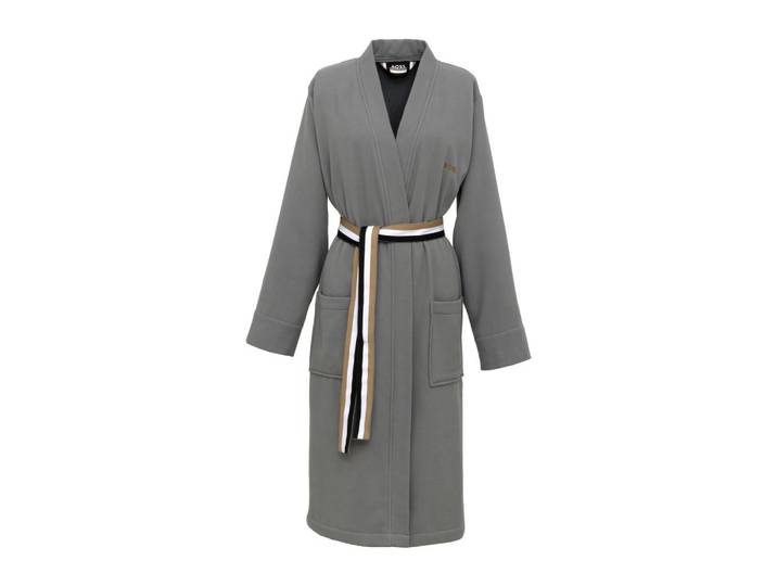 Hugo Boss Bademantel Blinea, Grau, Uni, unisex, Heimtextilien, Badtextilien, Bademäntel, Bademäntel Herren