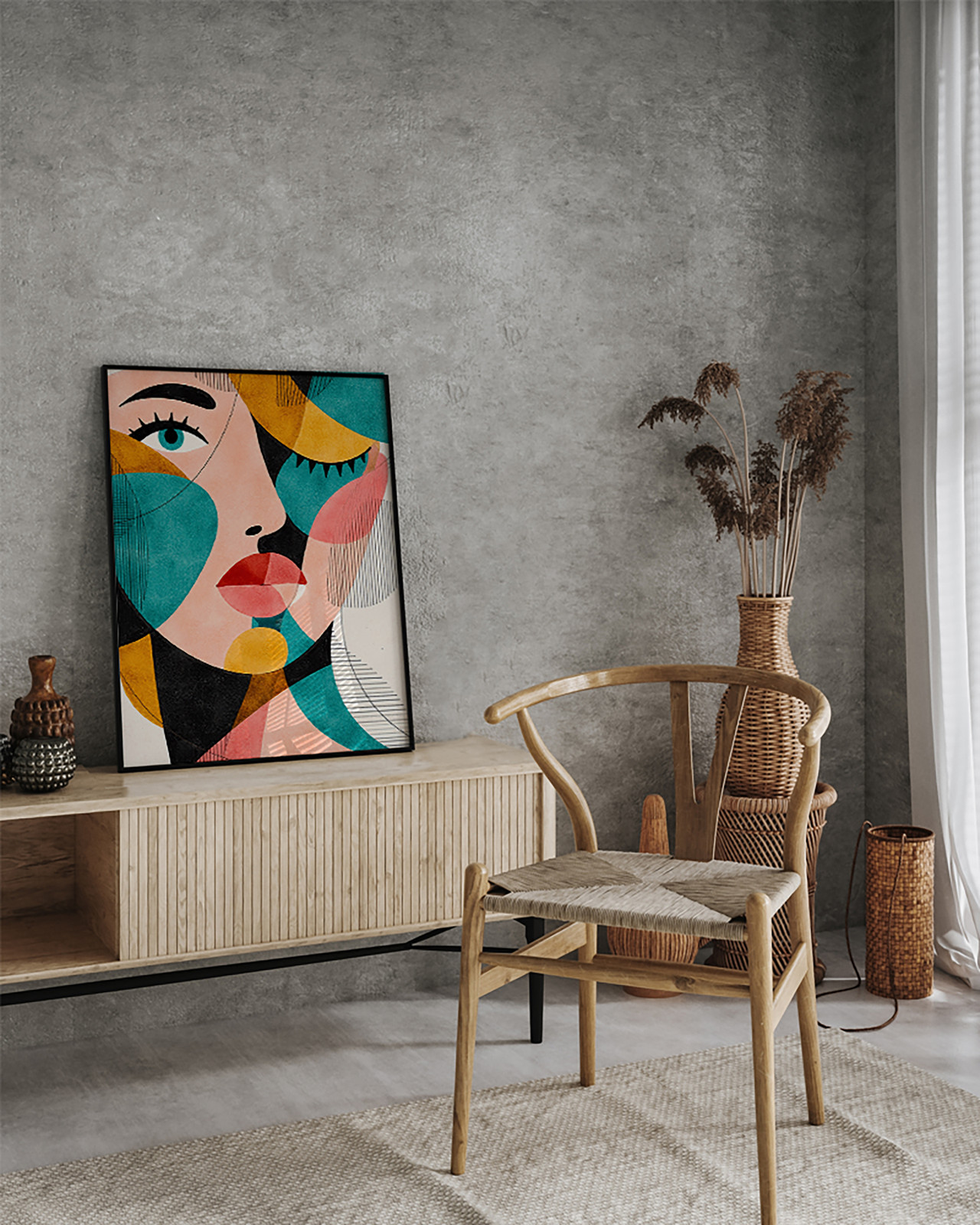home24 Kunstprint Fragments of Her, abstract en modern, multicolor, B: 52 cm x H: 62 cm