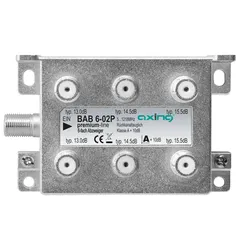 Axing BAB6-02P 6-fach Terminal-Abzweiger, 13,0 - 15,5 dB, 5 - 1218 MHz, Bauform 02 BAB00602P BAB 6-02P