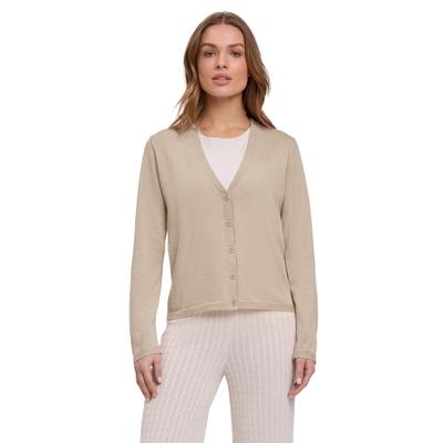 Cardigan FALKE "Cotton Knit", Damen, Gr. XS, zement (4077), Strickjacken