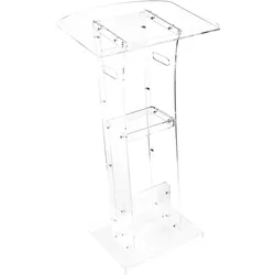 VEVOR Podiumständer Rednerpult (109 cm) aus Acryl, tragbarer Laptop-Schreibtisch mit breiter Lesefläche & Ablagefläche & Buchstopper, bodenstehend, für Klassenzimmer Hochzeiten Konferenzen