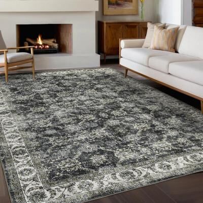 Garvee Retro Diamond Floral Wshable Area Rug