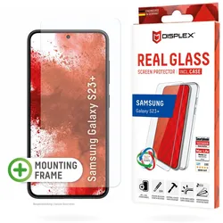 DISPLEX Panzerglas + Schutzhülle für Samsung Galaxy S22+/S23+, Eco-Montagerahmen, kratzer-resistent