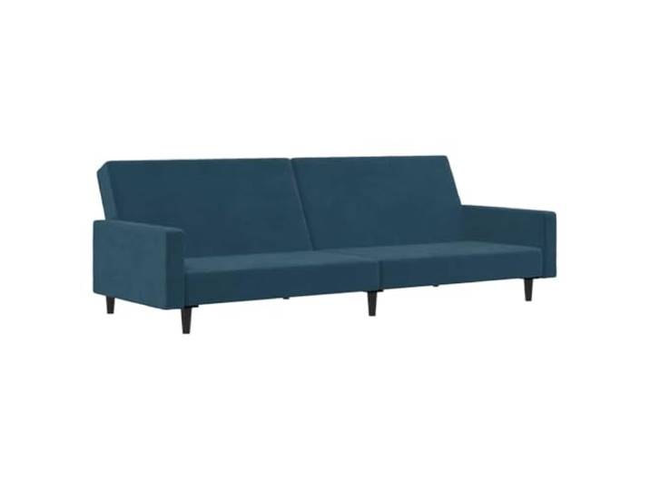Coespram Schlafsofa 2-Sitzer Klappsofa mit Schlaffunktion Blau Samt Verstellbare Rückenlehne für Gästezimmer und Büro, weiche Schaumstoff-Polsterung mit robustem Holzgestell.