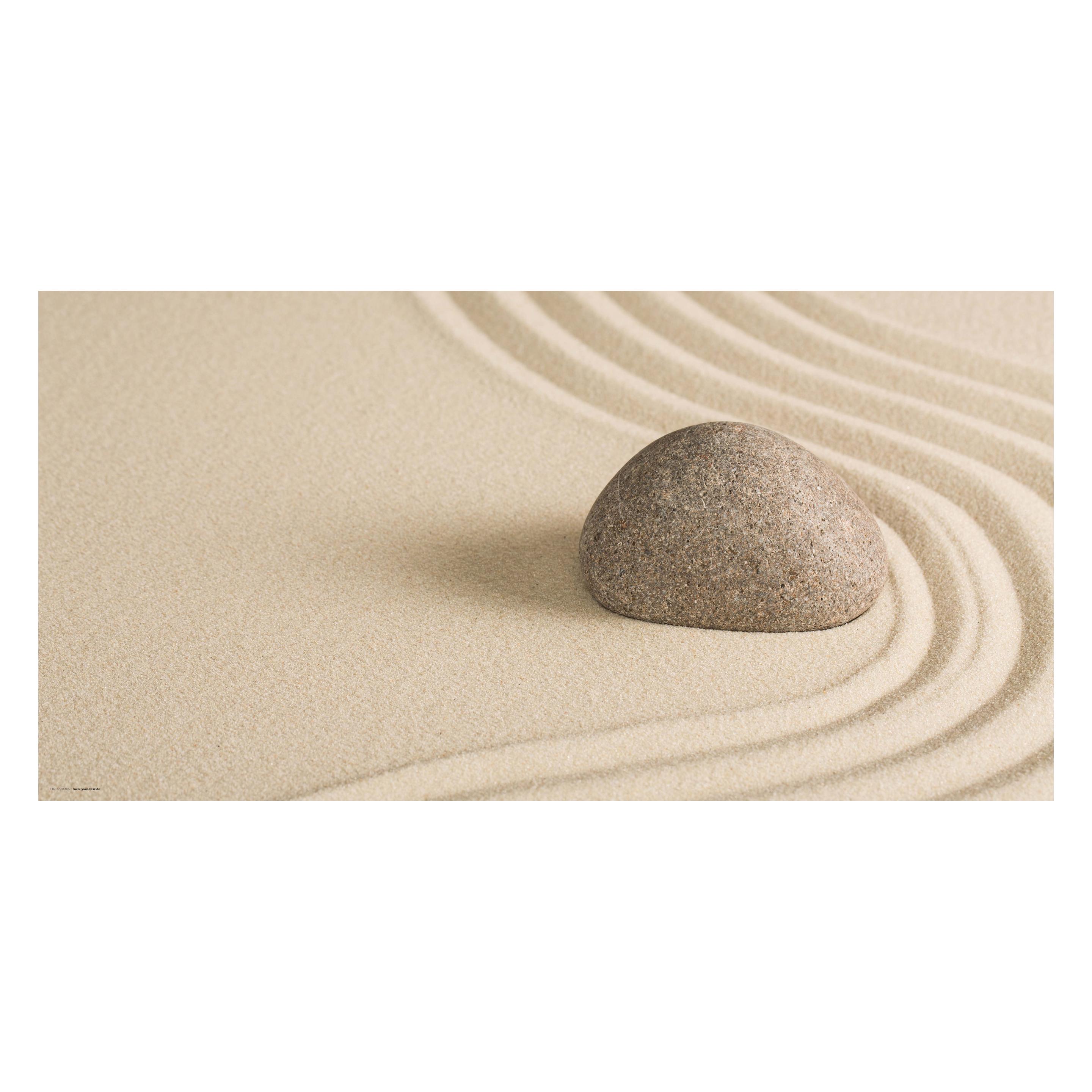 CoverYourDesk Schreibtischunterlage Zen Garten mit Stein im Sand (21557593)