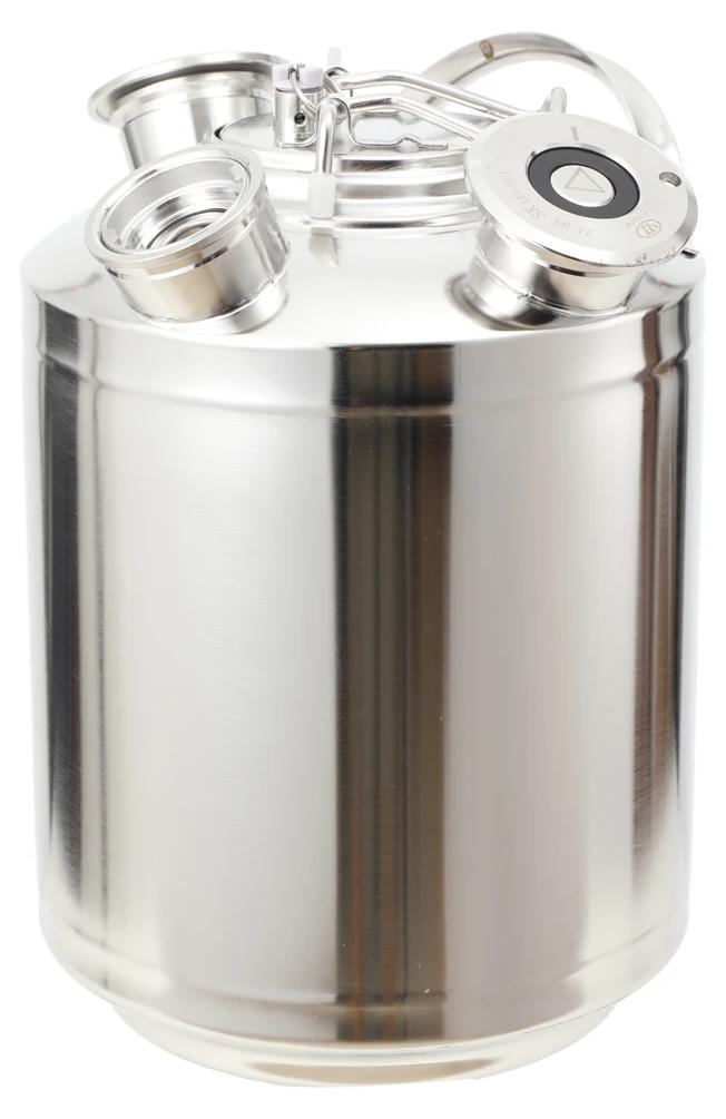 Reinigungsfass für Bierleitungen - 10 l - 304 Edelstahl - 3 Reinigungsköpfe - Für Bierzapfanlagen - Aufbewahrungsbehälter