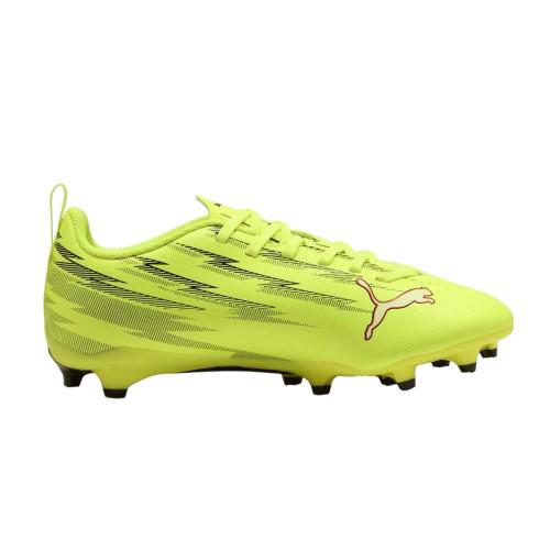 Puma - "Ultra 5 Play" Fußballschuhe mit festem Boden für Kinder (Gelb/Schwarz)