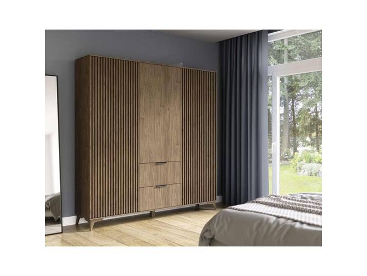 Portmore - armoire - effet bois - 185x192 cm - Bois