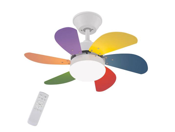 ZMH Deckenventilator Xandor 75/75/42.5 cm, Mehrfarbig, Metall, Kunststoff, Mode, E27, 75x42.5x75 cm, Lampen & Leuchten, Innenbeleuchtung, Deckenleuchten, Deckenleuchten