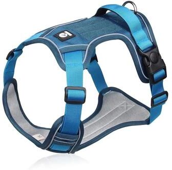 Uplift Treasures Reflective Tactical Dog Harness Waterproof 1680D Oxford Vest For Medium & Large Dogs blue xl