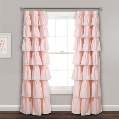 "Lush Decor Lace Ruffle Curtain Panel - 52""W x 84""L - 52""W x 84""L"